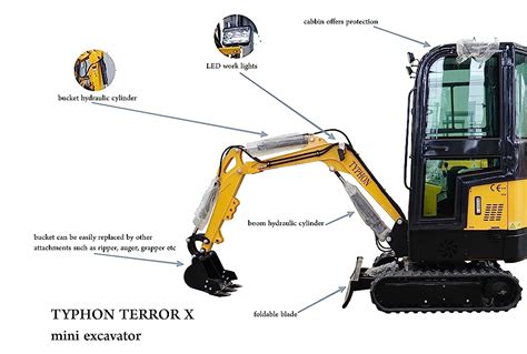 replacement parts for typhon terror x mini excavator|typhon mini digger parts.